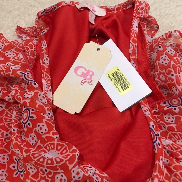 GB Girls Orange Cold Shoulder Dress 4 / 4T NWT - Picture 7 of 14